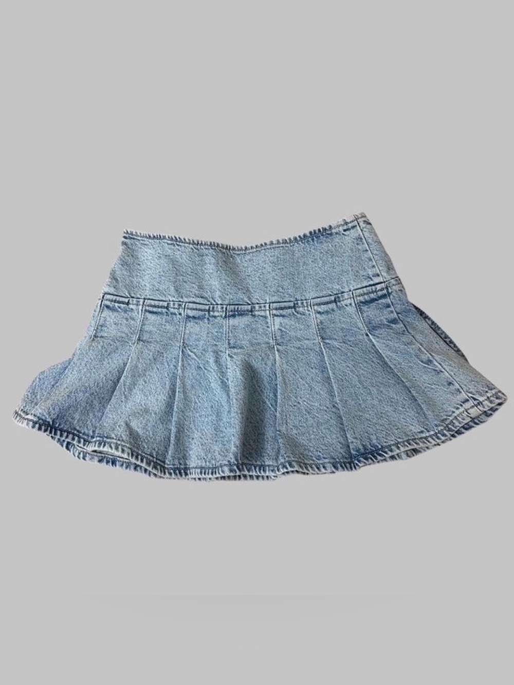 Primark Rita Ora Light Wash Denim 100% Cotton Mini Skirt - Picture 3 of 4